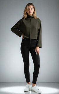Soft Smart Relaxed Fit Funnel Neck Sweatshirt