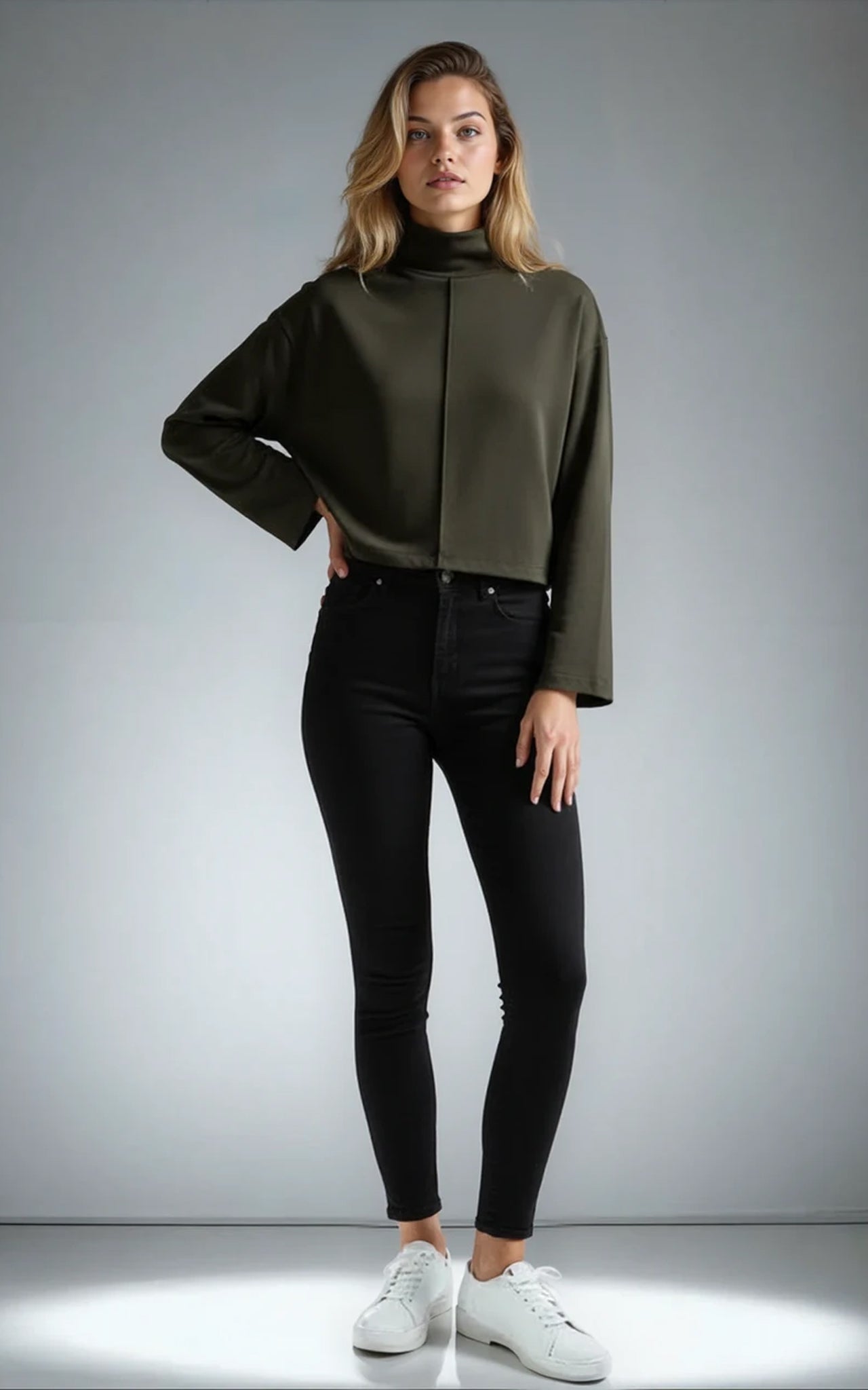 Soft Smart Relaxed Fit Funnel Neck Sweatshirt