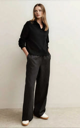 Cream Midweight Knit Polo Relaxed Jumper