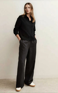 Cream Midweight Knit Polo Relaxed Jumper