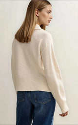 Cream Midweight Knit Polo Relaxed Jumper